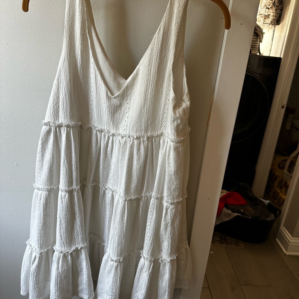 White V Neck Dress